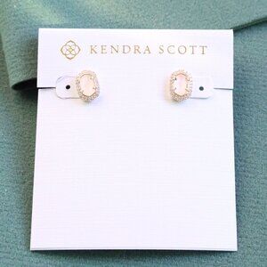 Kendra Scott Cade Stud Earrings Rose Quartz Gold